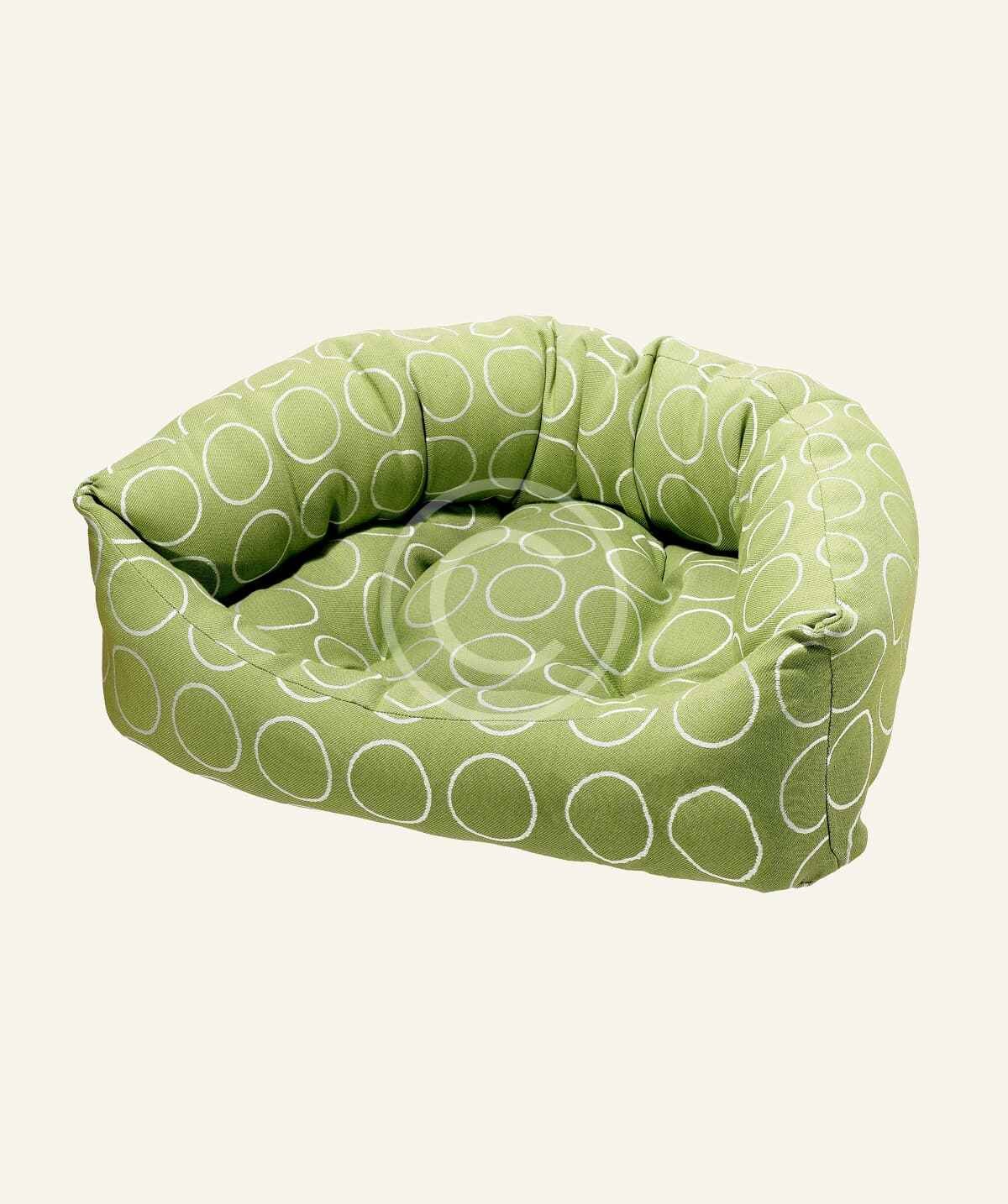 Green polka dot dog bed