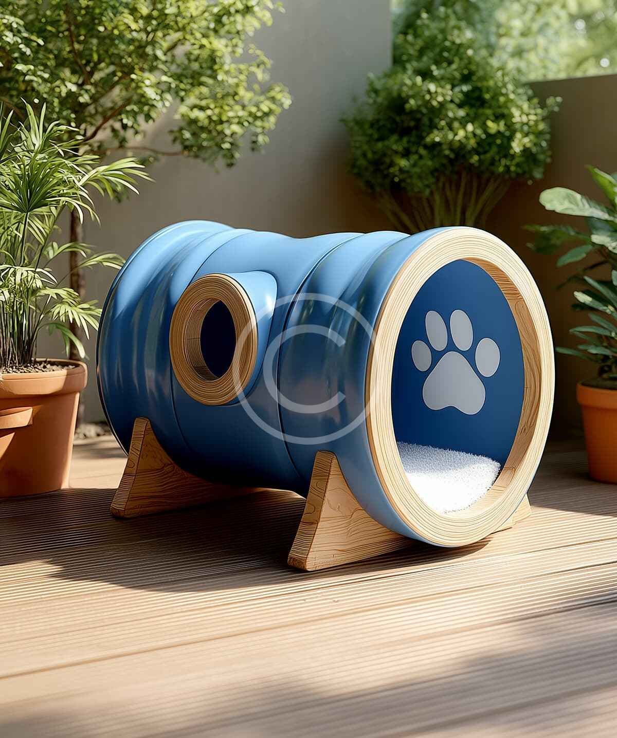 Blue paw print tunnel bed - Image 2