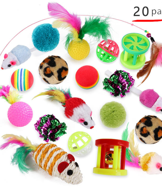 Pet Cat Toy Set Cat Tunnel Teaser Wand Bell Cat Tunnel Toy Supplies Combination