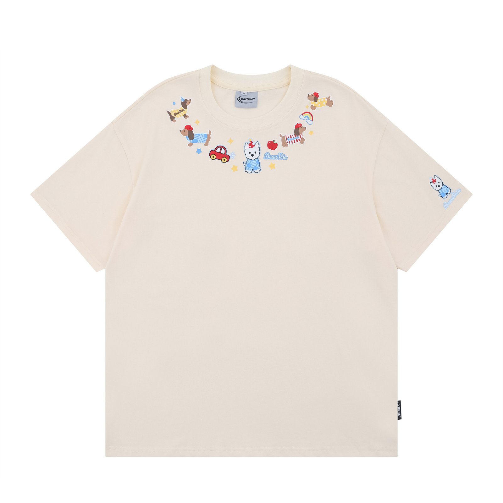 Fashionable Fun Pet Print Crew Neck Short Sleeve T-Shirt for Men and Women, Loose Fit Casual Versatile Top - Image 2