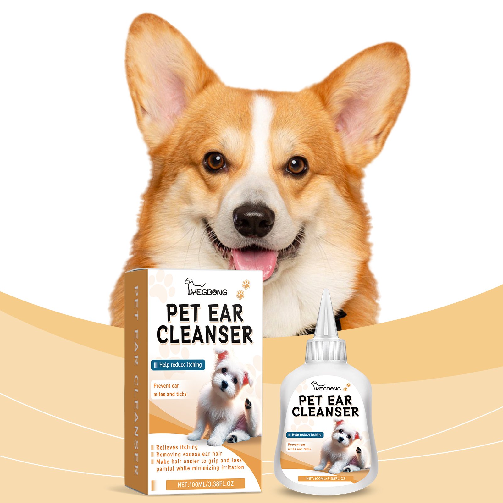 Yegbong Pet Ear Cleaner All-Purpose Ear Cleaning Dirt Cleaning Solution For Cats And Dogs - Image 2