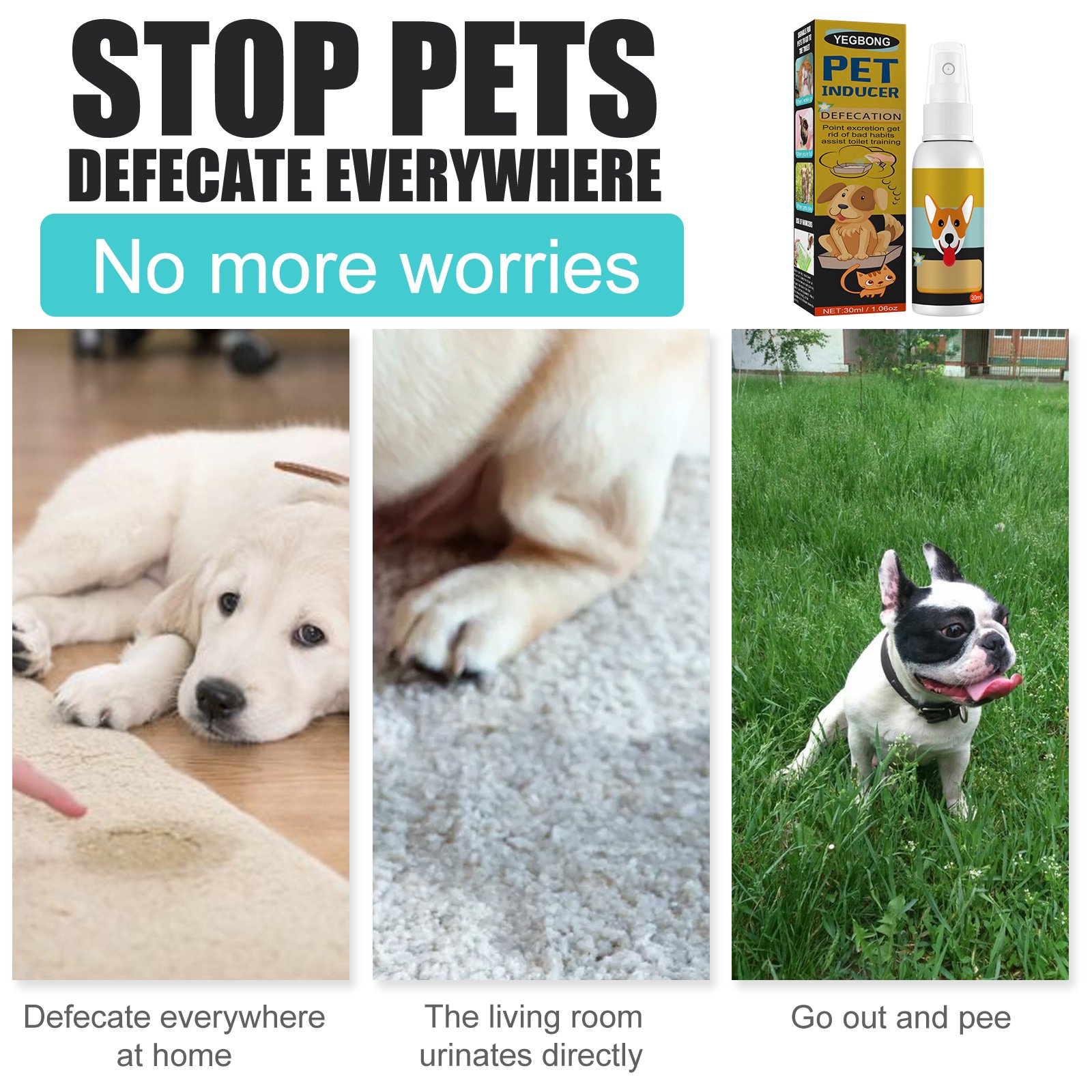 Pet Defecation Locator Spray, Pet Poop Location Pet Cats And Dogs Locate Defecation Inducers - Image 5