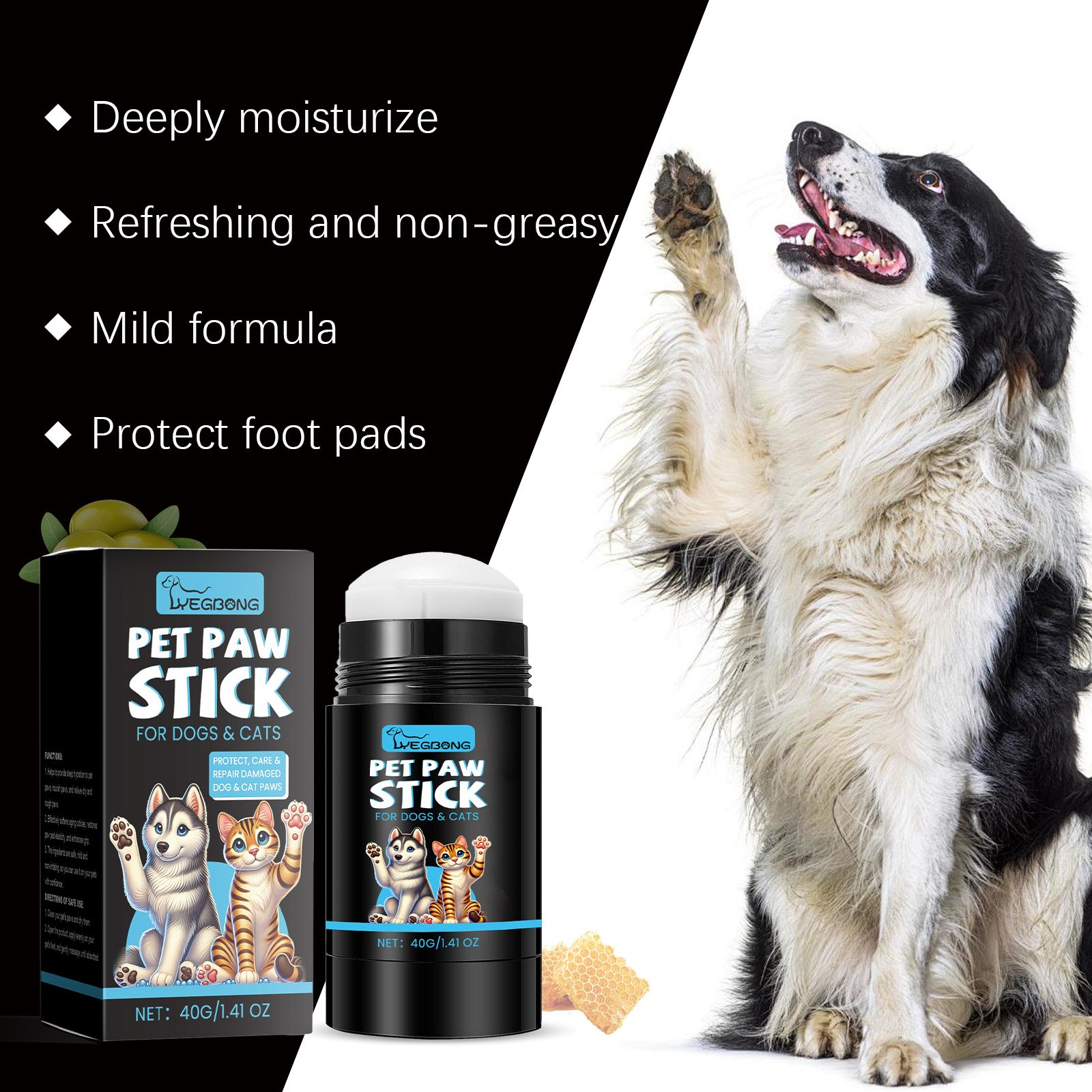 Yegbong Cat And Dog Paw Ball Cream Moisturizing Paw Care Pet Foot Moistening Anti-Cracking Soft Foot Paw Care Cream - Image 4